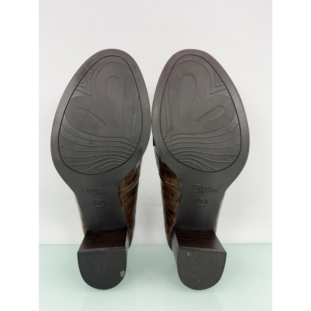 Mia Amore Size 7  Ilsa Croco Embossed Loafer Style Pumps 2.5" Block Heels Office - Picture 7 of 9